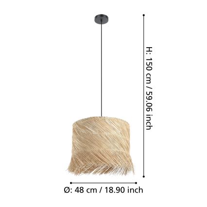 Eglo - Żyrandol na lince 1xE27/40W/230V rattan