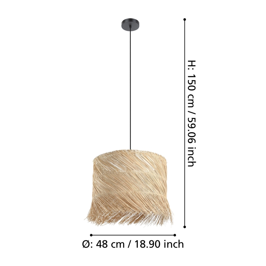 Eglo - Żyrandol na lince 1xE27/40W/230V rattan