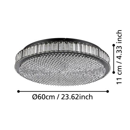 Eglo - LED Plafon ściemnialny LED/52,4W/230V 4000K czarny