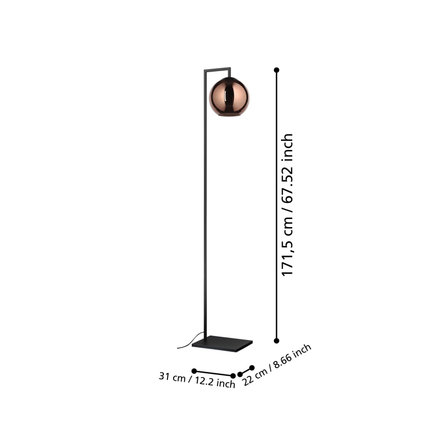 Eglo - Lampa podłogowa 1xE27/40W/230V miedziany
