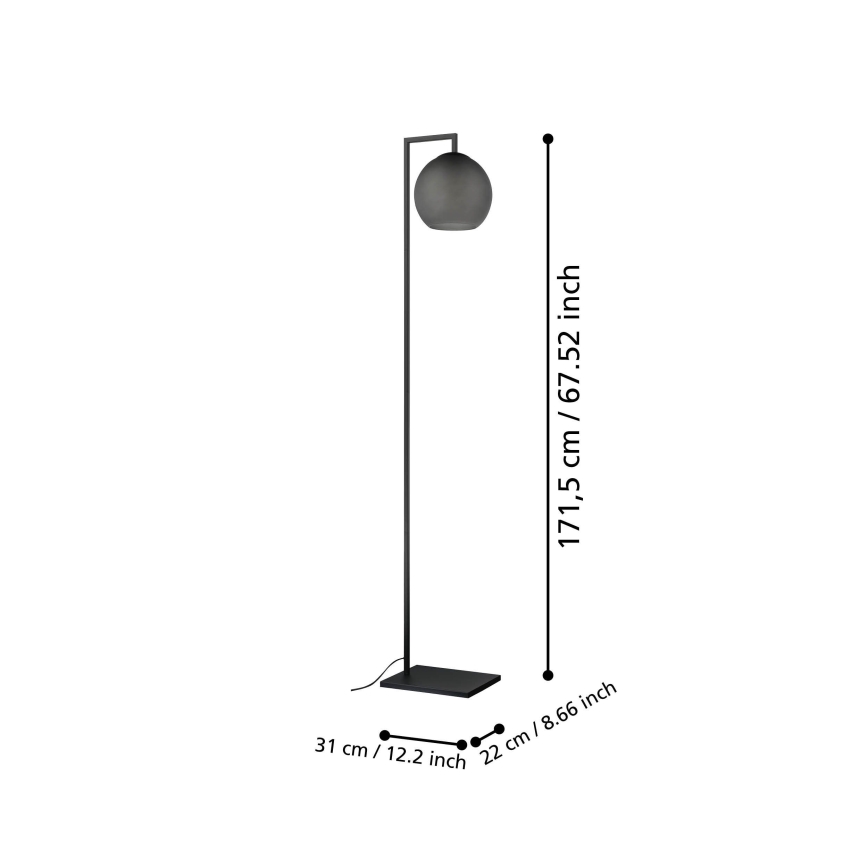 Eglo - Lampa podłogowa 1xE27/40W/230V dymny