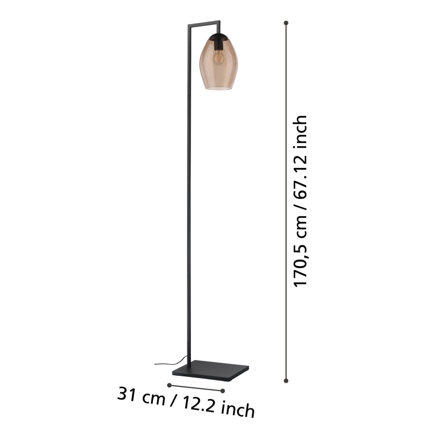 Eglo - Lampa podłogowa 1xE27/40W/230V brązowy
