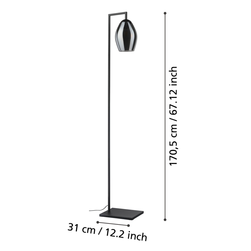 Eglo - Lampa podłogowa 1xE27/40W/230V dymny
