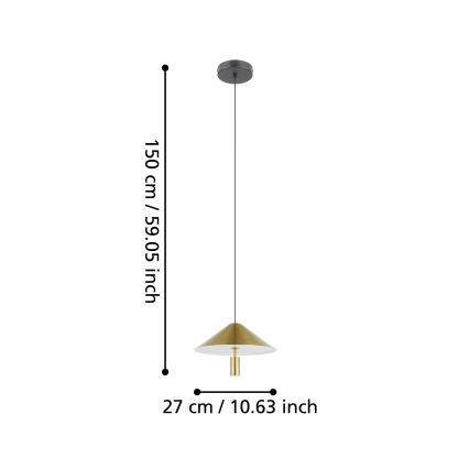 Eglo - LED Żyrandol na lince LED/12W/230V 3000K złoty
