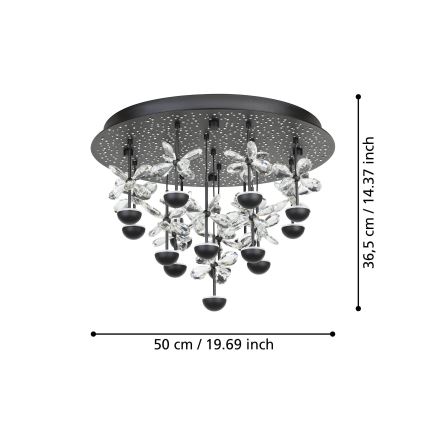 Eglo - LED Plafon ściemnialny LED/27W/230V 3000K czarny