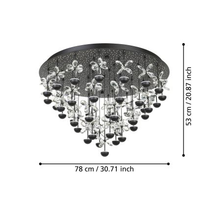 Eglo - LED Plafon ściemnialny LED/77,4W/230V 3000K czarny