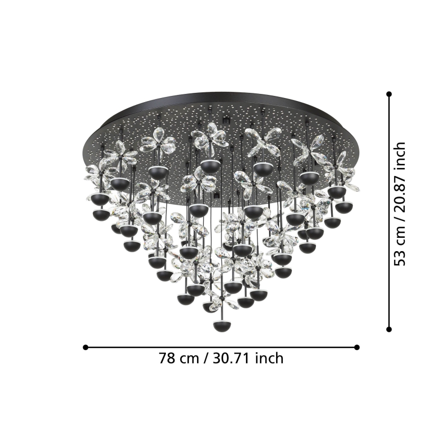 Eglo - LED Plafon ściemnialny LED/77,4W/230V 3000K czarny