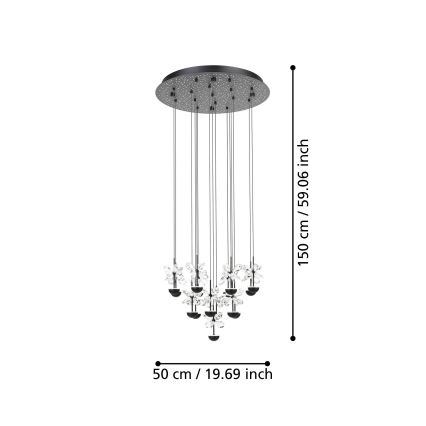 Eglo - LED Żyrandol ściemnialny na lince LED/27W/230V 3000K czarny