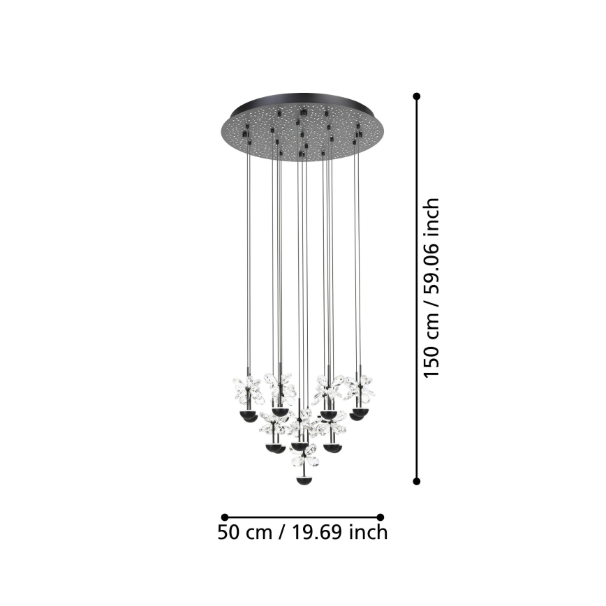Eglo - LED Żyrandol ściemnialny na lince LED/27W/230V 3000K czarny