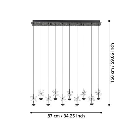 Eglo - LED Żyrandol ściemnialny na lince LED/23W/230V 3000K czarny