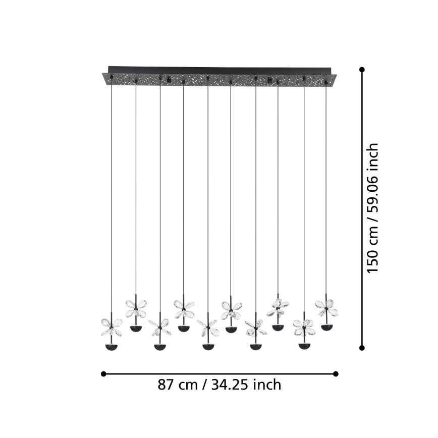 Eglo - LED Żyrandol ściemnialny na lince LED/23W/230V 3000K czarny