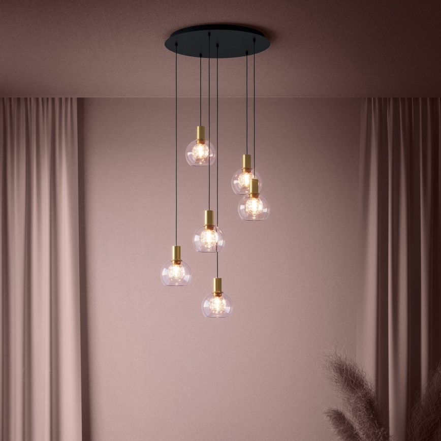 Eglo 390279 - LED Żyrandol ściemnialny na lince 6xLED/5,4W/230V 3000K śr. 54 cm złoty