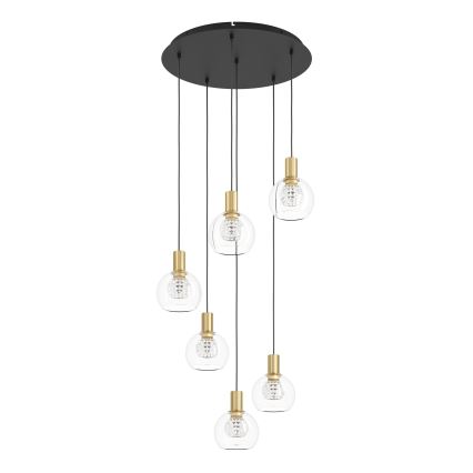 Eglo 390279 - LED Żyrandol ściemnialny na lince 6xLED/5,4W/230V 3000K śr. 54 cm złoty