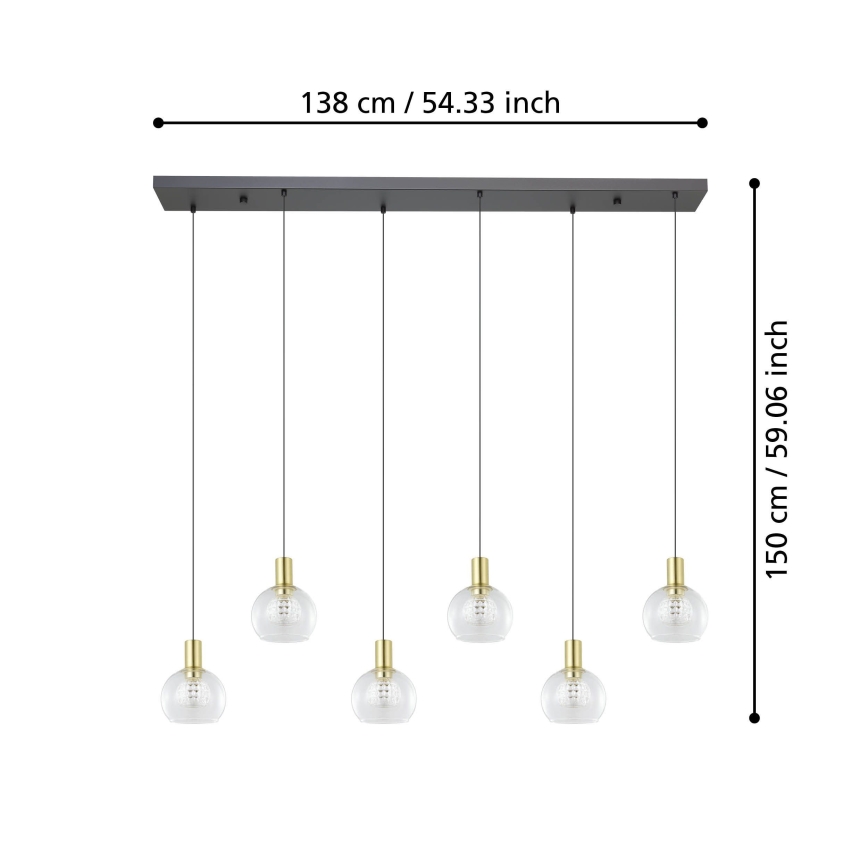 Eglo - LED Żyrandol ściemnialny na lince 6xLED/5,4W/230V 3000K złoty