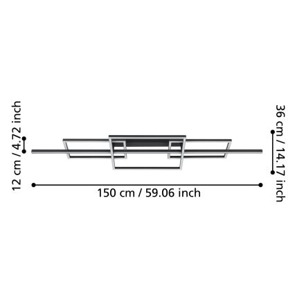 Eglo - LED Ściemnialny żyrandol natynkowy LED/34,5W/230V 3000K czarny