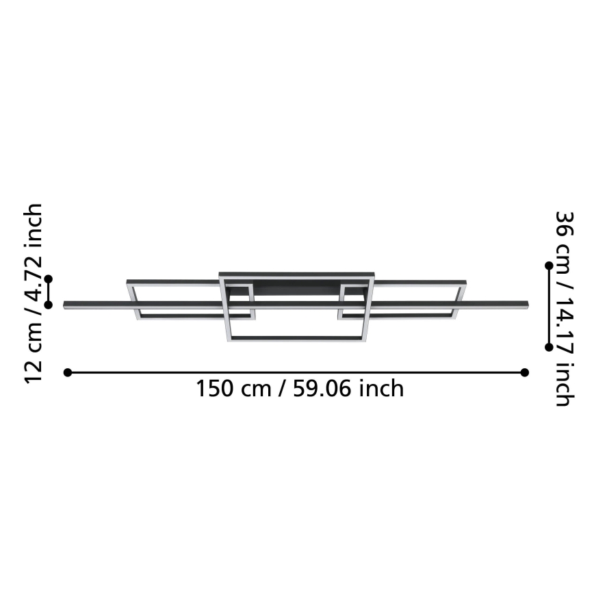 Eglo - LED Ściemnialny żyrandol natynkowy LED/34,5W/230V 3000K czarny