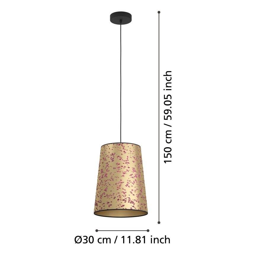 Eglo - Żyrandol na lince 1xE27/25W/230V złoty/różowy