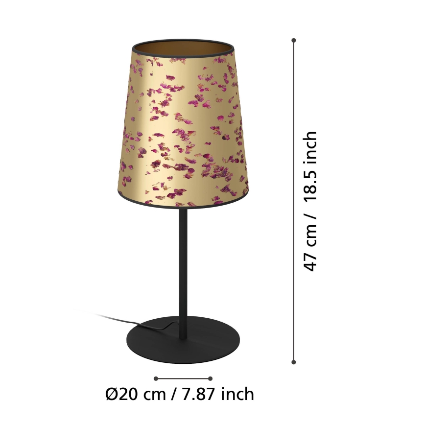 Eglo - Lampa stołowa 1xE27/25W/230V złoty/różowy