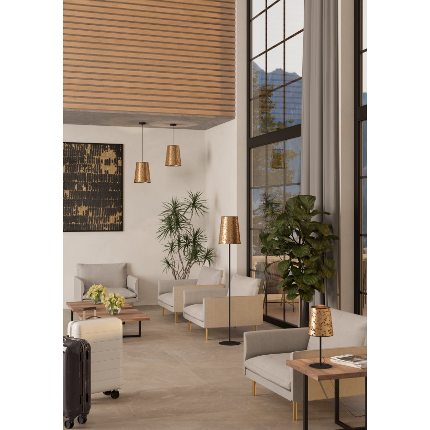 Eglo - Lampa podłogowa 1xE27/25W/230V złoty/różowy