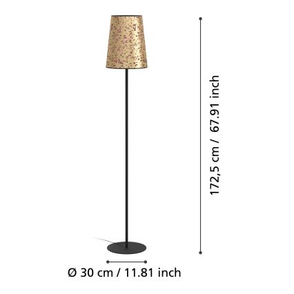 Eglo - Lampa podłogowa 1xE27/25W/230V złoty/różowy
