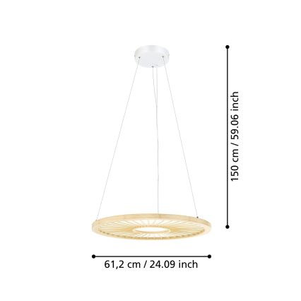 Eglo - LED Żyrandol ściemnialny na lince LED/36W/230V 4000K beżowy