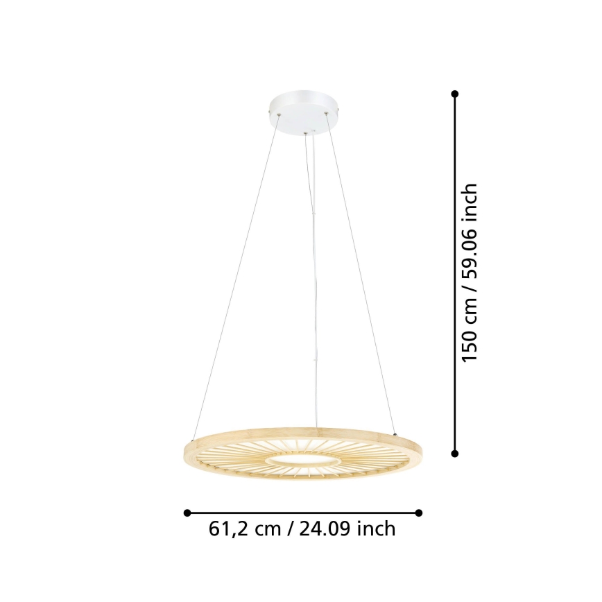 Eglo - LED Żyrandol ściemnialny na lince LED/36W/230V 4000K beżowy