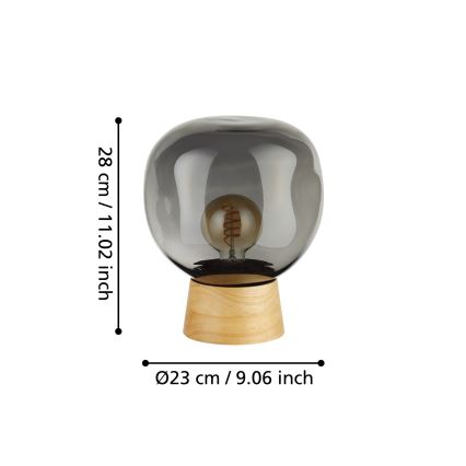 Eglo - Lampa stołowa 1xE27/40W/230V dymny
