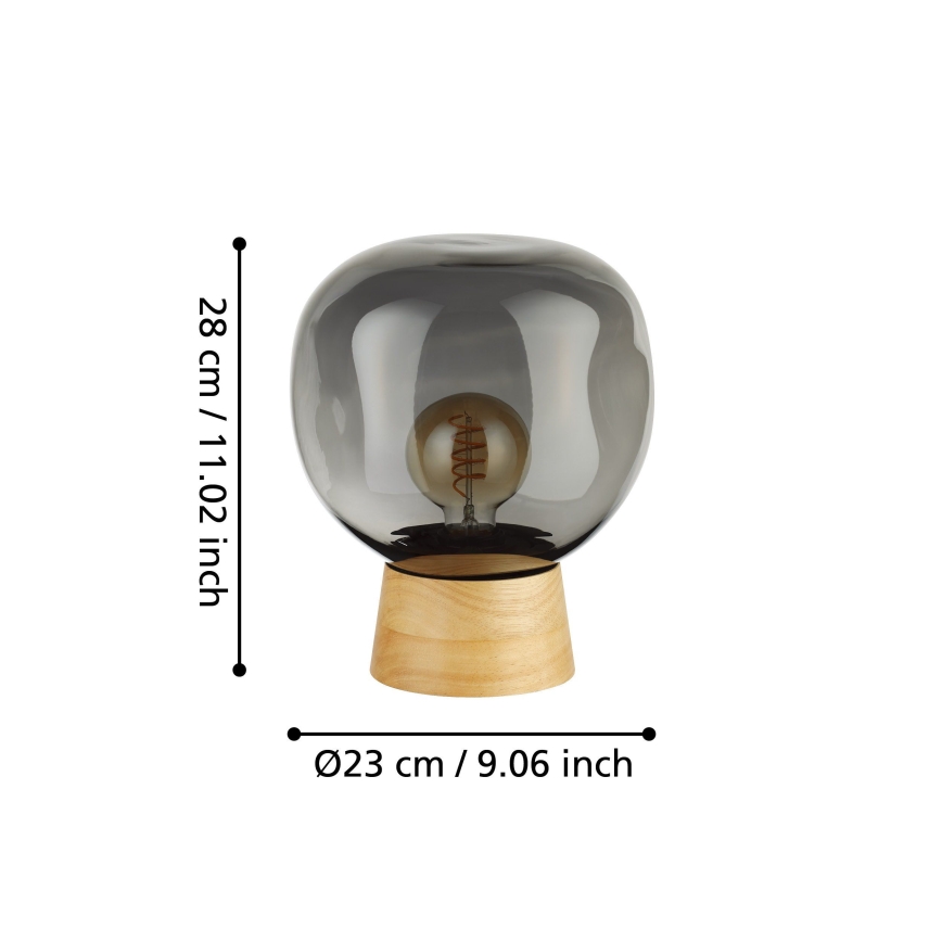 Eglo - Lampa stołowa 1xE27/40W/230V dymny