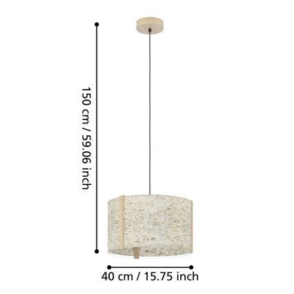 Eglo - Żyrandol na lince 1xE27/25W/230V beżowy