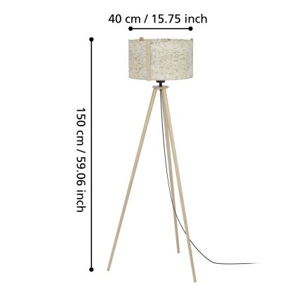 Eglo - Lampa podłogowa 1xE27/25W/230V beżowy