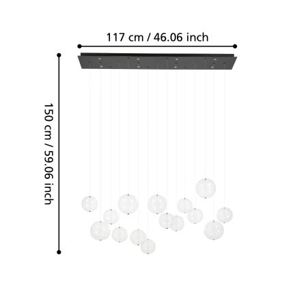 Eglo - LED Żyrandol ściemnialny na lince 8xLED/4,2W/230V 3000K przezroczysty
