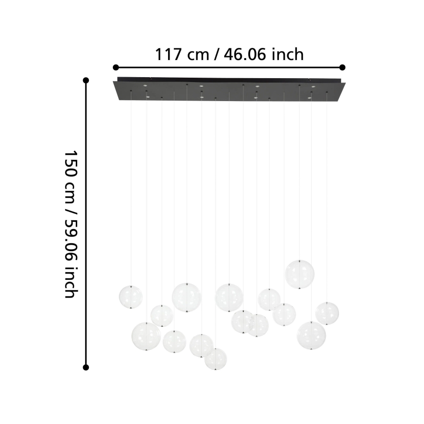 Eglo - LED Żyrandol ściemnialny na lince 8xLED/4,2W/230V 3000K przezroczysty