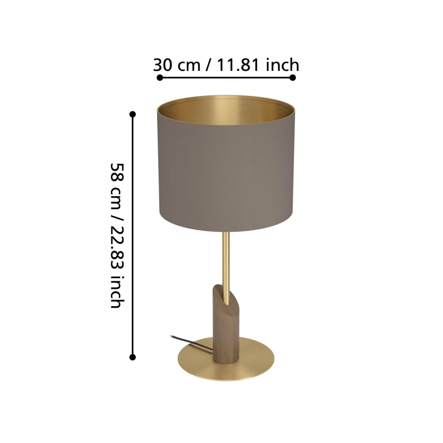 Eglo - Lampa stołowa 1xE27/40W/230V brązowa/złota