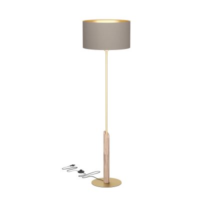 Eglo - Lampa podłogowa 1xE27/40W/230V brązowa/złota