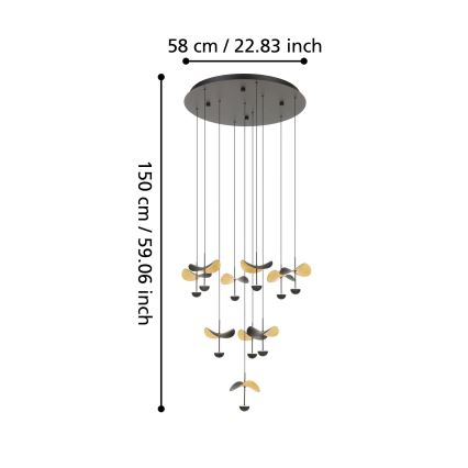 Eglo - LED Żyrandol ściemnialny na lince 10xLED/2,3W/230V 3000K śr. 58 cm