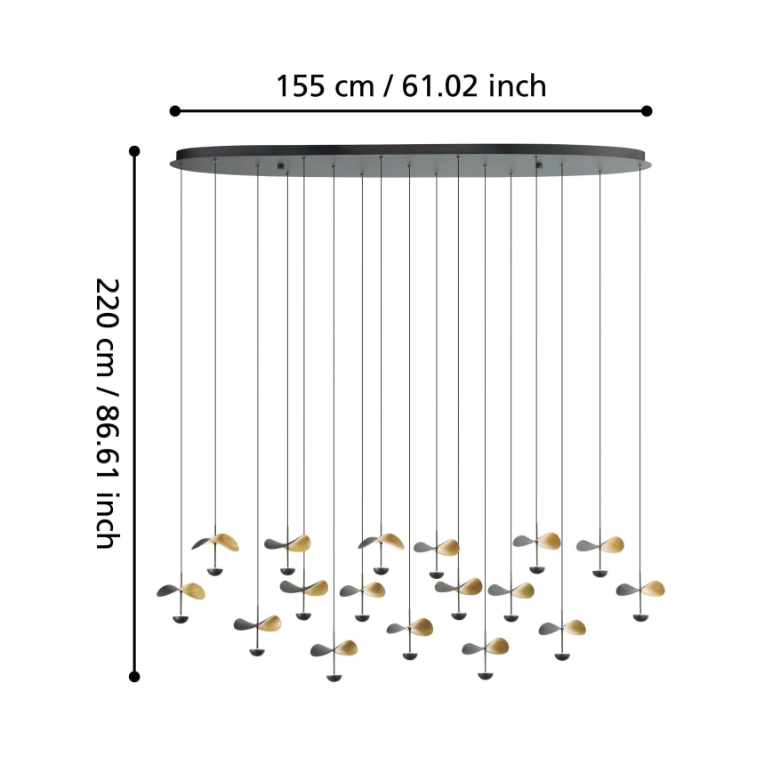 Eglo - LED Żyrandol ściemnialny na lince 17xLED/2,3W/230V 3000K