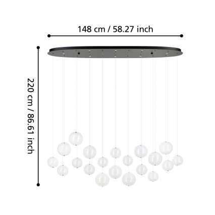Eglo - LED Żyrandol ściemnialny na lince 8xLED/4,2W/230V 3000K przezroczysty