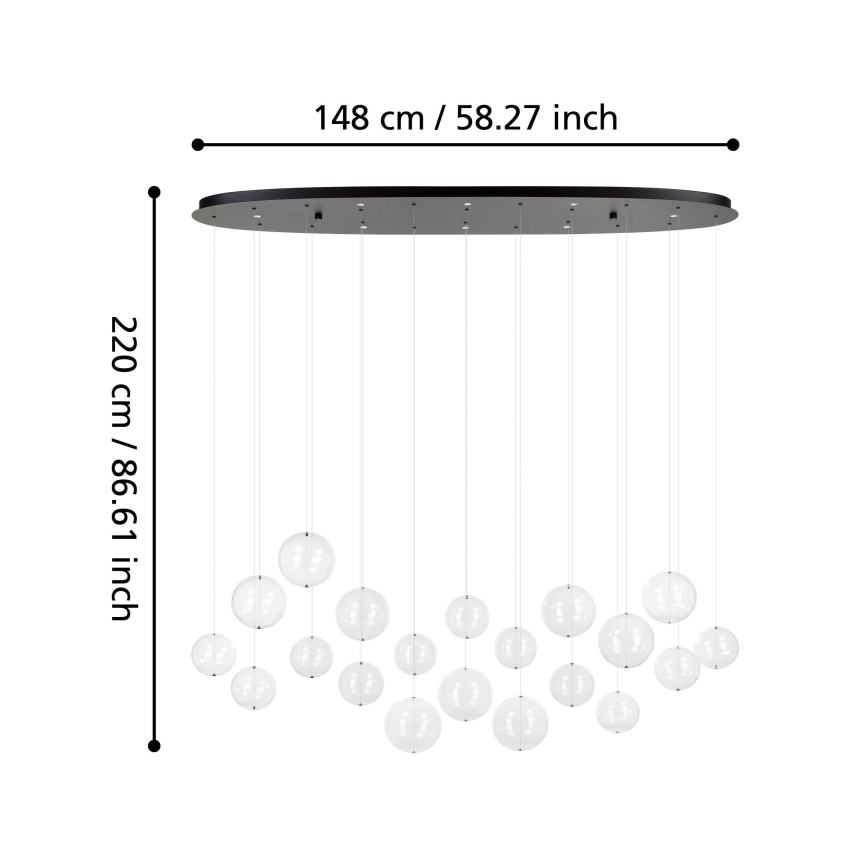 Eglo - LED Żyrandol ściemnialny na lince 8xLED/4,2W/230V 3000K przezroczysty