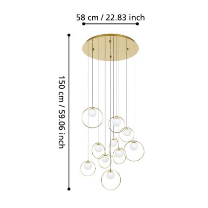 Eglo - LED Żyrandol ściemnialny na lince 10xLED/3W/230V 3000K śr. 58 cm złoty