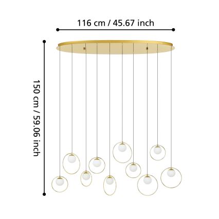 Eglo - LED Żyrandol ściemnialny na lince 10xLED/3W/230V 3000K złoty