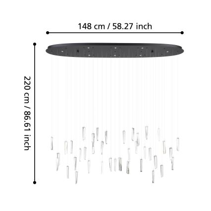 Eglo - LED Żyrandol ściemnialny na lince 8xLED/4,2W/230V 3000K przezroczysty
