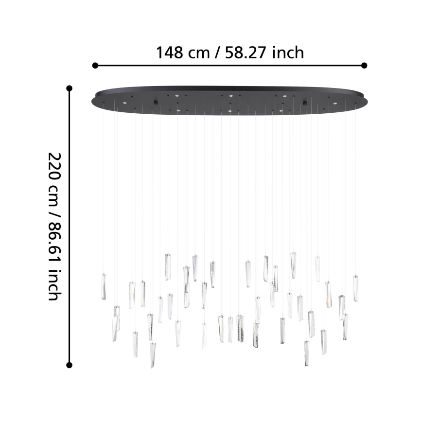 Eglo - LED Żyrandol ściemnialny na lince 8xLED/4,2W/230V 3000K przezroczysty