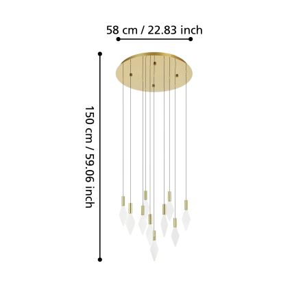 Eglo - LED Żyrandol ściemnialny na lince 10xLED/3W/230V 3000K śr. 58 cm zl.