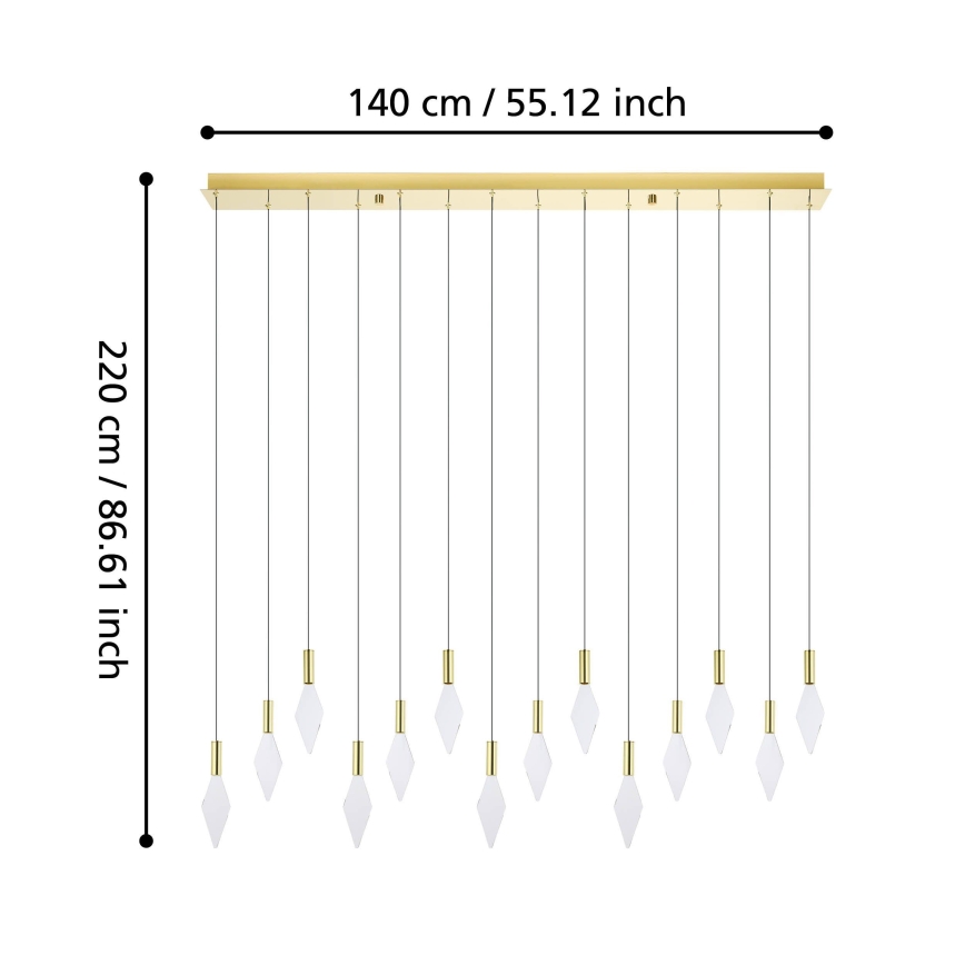 Eglo - LED Żyrandol ściemnialny na lince 14xLED/3,3W/230V 3000K złoty