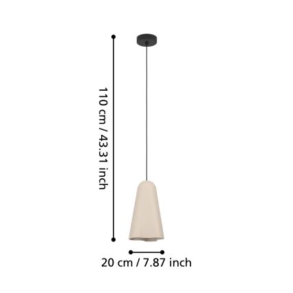 Eglo - Żyrandol na lince 1xE27/40W/230V beżowy