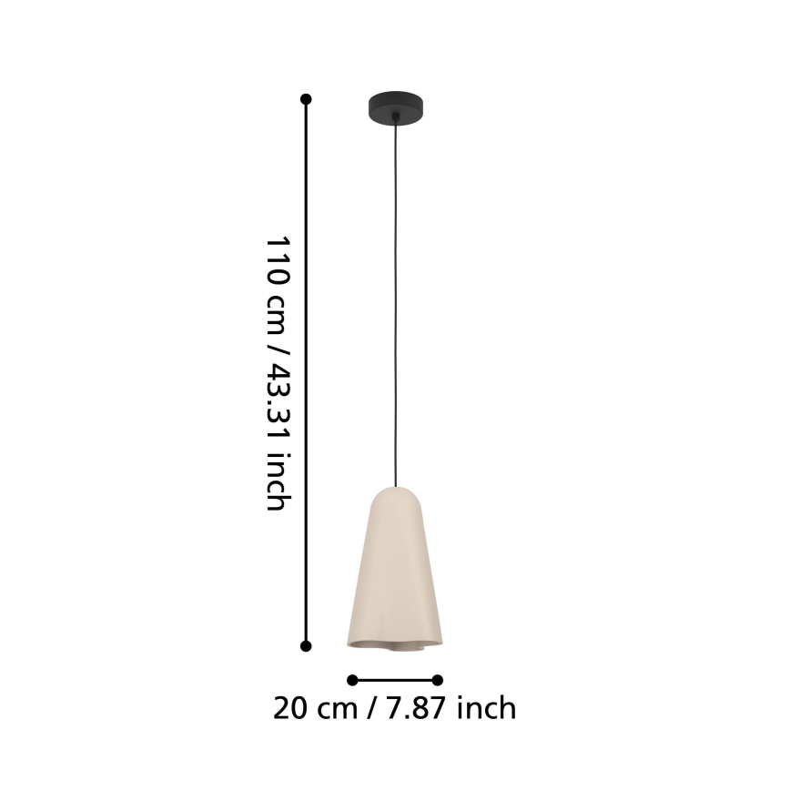 Eglo - Żyrandol na lince 1xE27/40W/230V beżowy