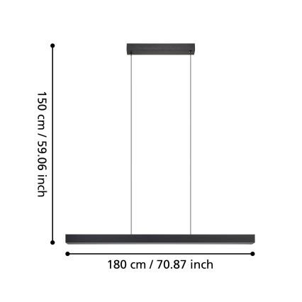 Eglo - LED Żyrandol ściemnialny na lince LED/20W/230V 3000K czarny