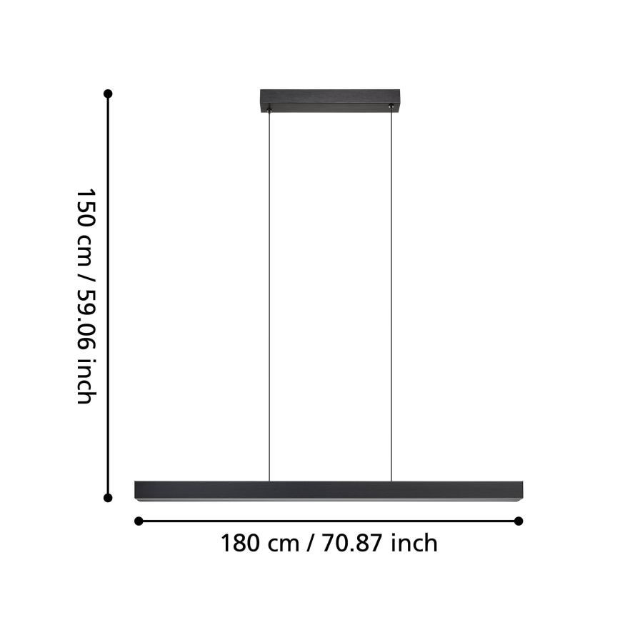 Eglo - LED Żyrandol ściemnialny na lince LED/20W/230V 3000K czarny