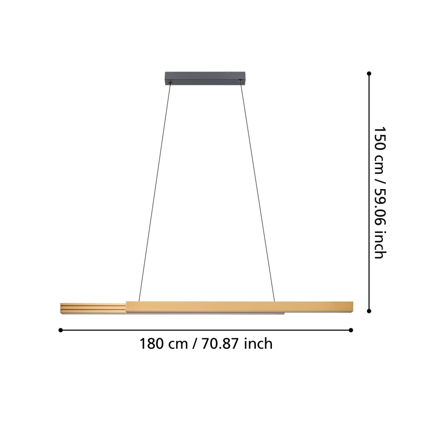 Eglo - LED Żyrandol ściemnialny na lince LED/21W/230V 3000K brązowy