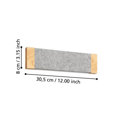 Eglo - LED Kinkiet 2xLED/5,4W/230V 3000K brązowy/szary